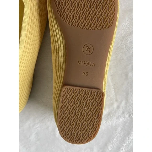 Vivaia Samantha Yellow Square Toe Classic Office Loafers Comfort Shoe 36 US6 - Picture 10 of 16